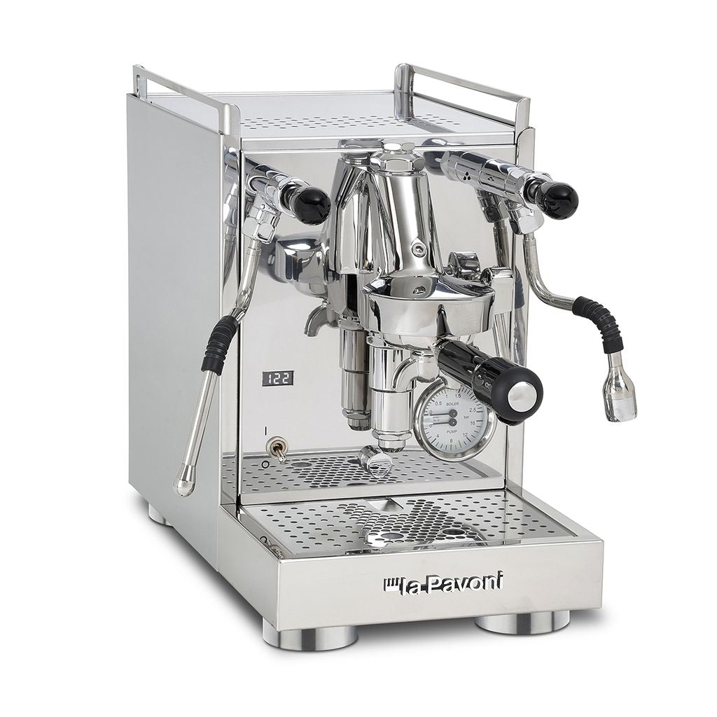 La Pavoni Mini Cellini X Stainless & Black Bakelite Coffee Machine + 𝗕𝗢𝗡𝗨𝗦 4 𝗠𝗢𝗡𝗧𝗛 𝗖𝗢𝗙𝗙𝗘𝗘 𝗦𝗨𝗕𝗦𝗖𝗥𝗜𝗣𝗧𝗜𝗢𝗡