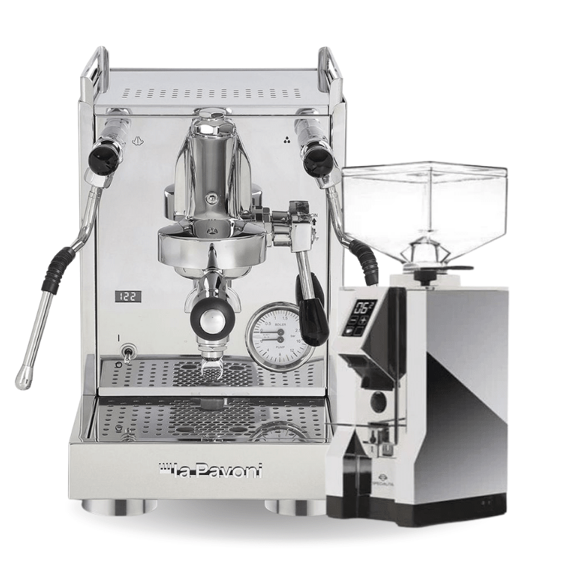 La Pavoni Mini Cellini X Stainless & Eureka Specialita Coffee Machine & Grinder Bundle - Prestige Coffee-La Pavoni-Chrome
