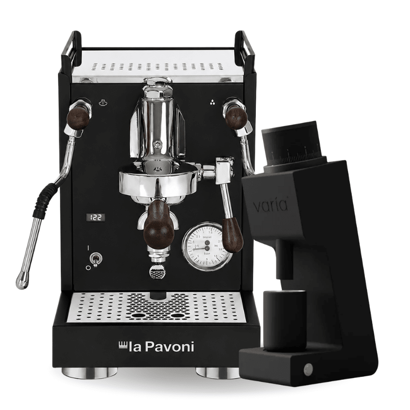 La Pavoni Mini Cellini X & Varia VS3 Coffee Machine & Grinder Bundle - Prestige Coffee-La Pavoni-Black