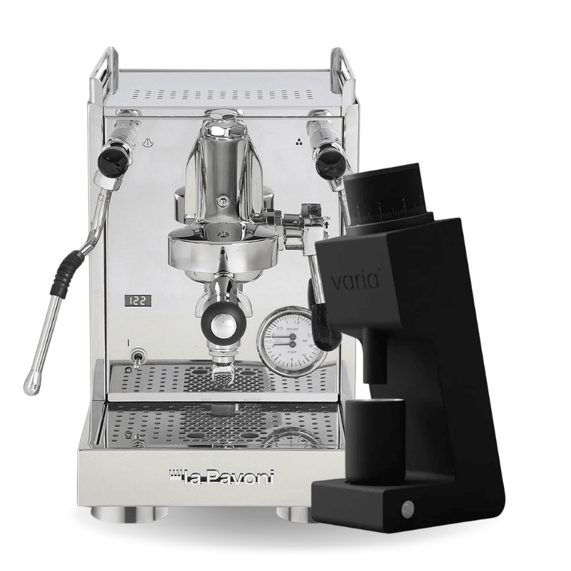 La Pavoni Mini Cellini X & Varia VS3 Coffee Machine & Grinder Bundle - Prestige Coffee-La Pavoni-Stainless