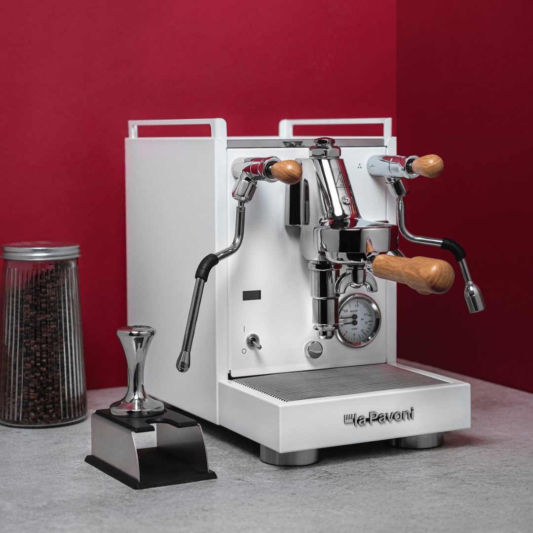 La Pavoni Mini Cellini X White & Oak Coffee Machine - Prestige Coffee-La Pavoni-White