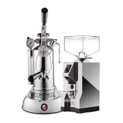La Pavoni Professional Lusso lever espresso machine and Eureka Mignon Specialita grinder bundle