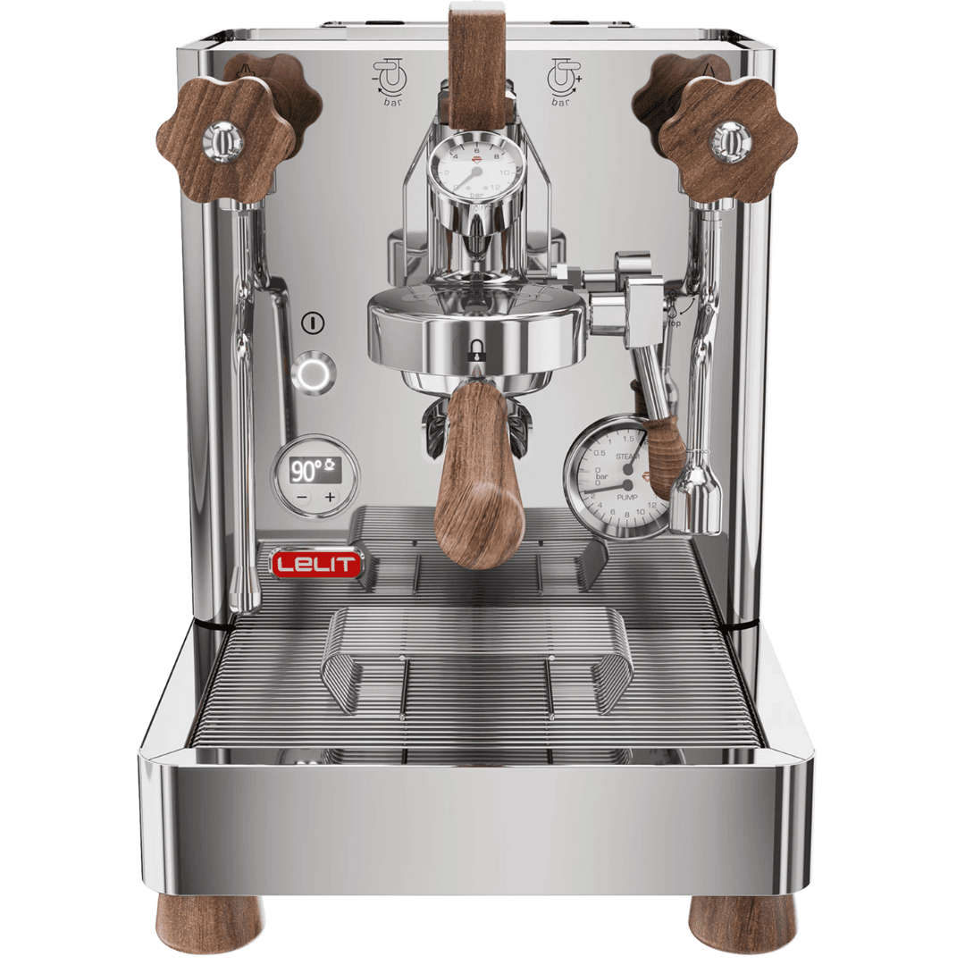 Lelit Bianca V3 and Turin DF64 V2 bundle in stainless steel, alternate view