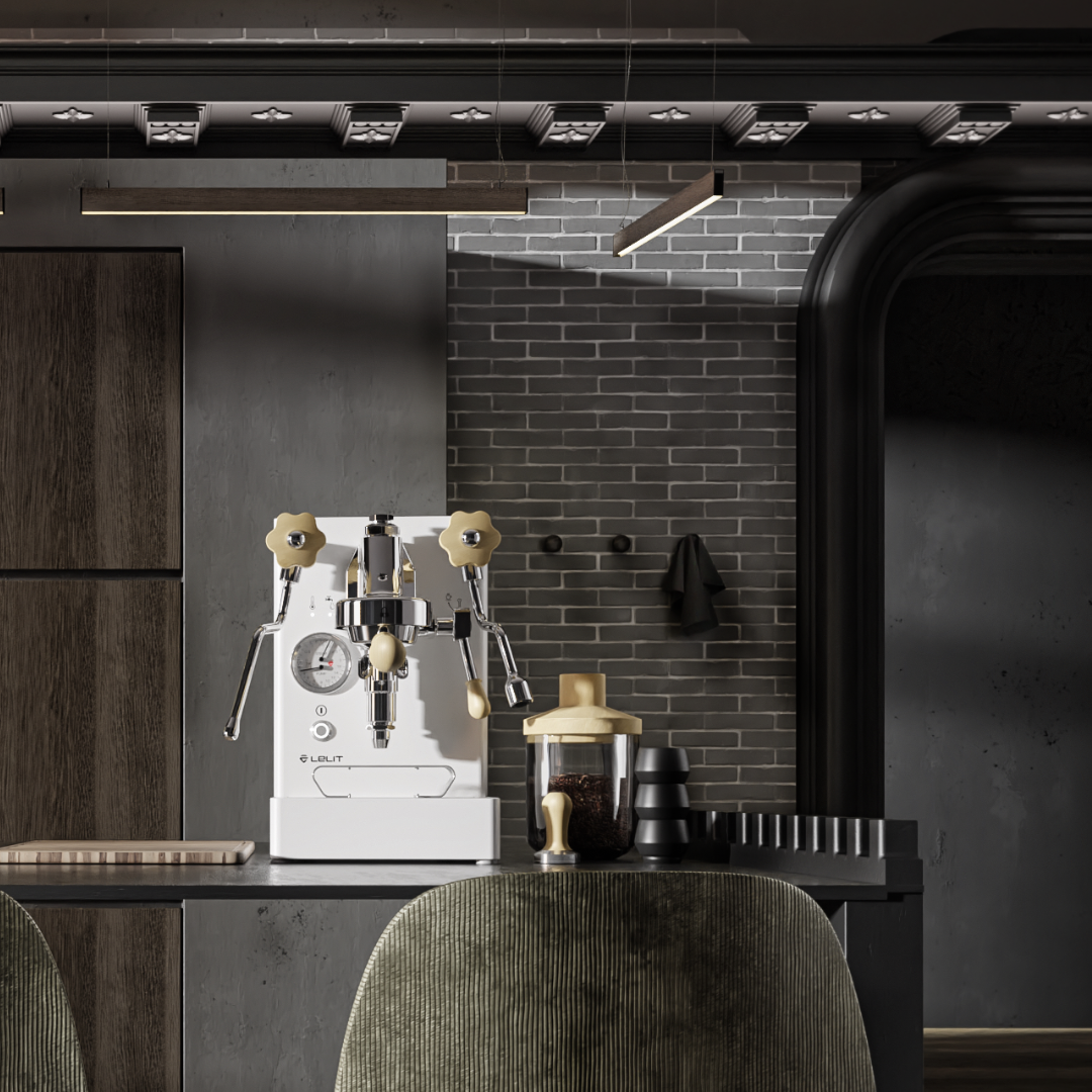 Lelit Mara X V2 PL62X White Coffee Machine Lifestyle Photo