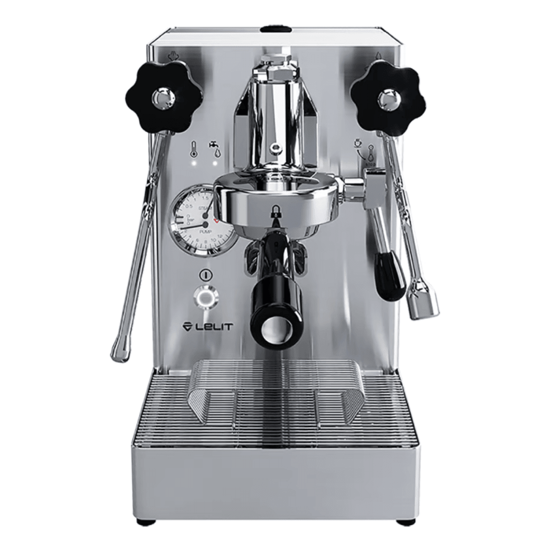 Lelit Mara X V2 and Fiorenzato AllGround Sense bundle in stainless steel, alternate view