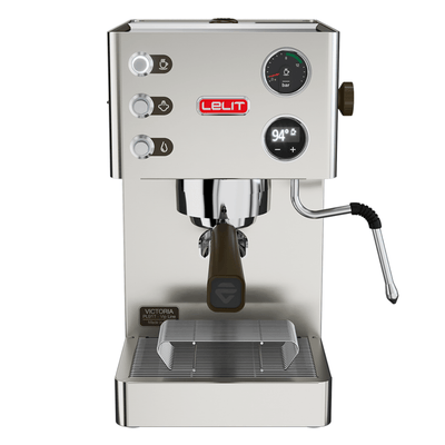 Lelit Victoria espresso machine in stainless steel