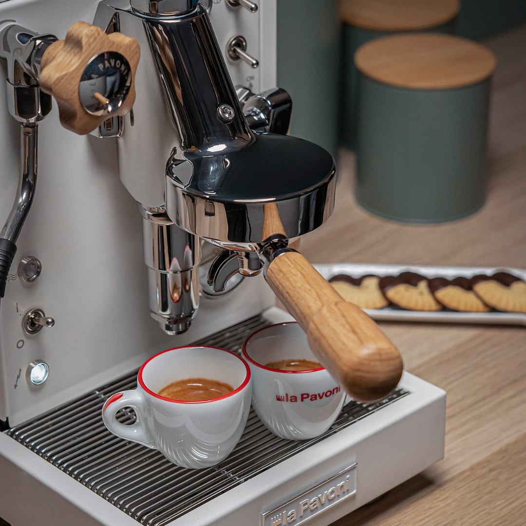 La Pavoni Cellini Mini White & Oak Coffee Machine