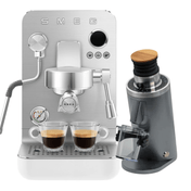 Smeg Minipro EMC02 & Turin DF54 Bundle - Prestige Coffee - Smeg - White