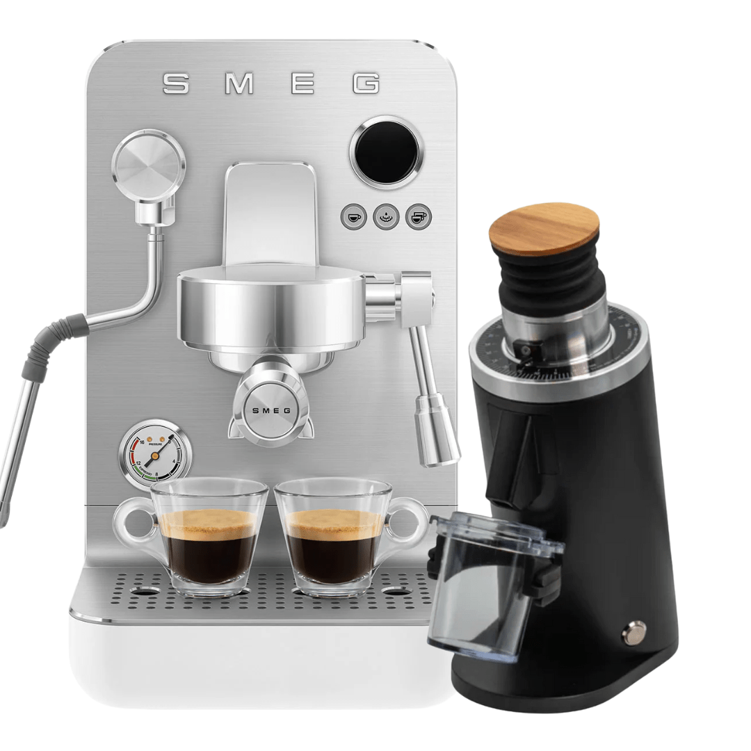 Smeg Minipro EMC02 & Turin DF54 Bundle - Prestige Coffee - Smeg - White