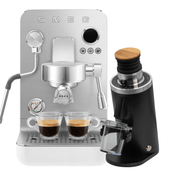 Smeg Minipro EMC02 & Turin DF54 Bundle - Prestige Coffee - Smeg - White