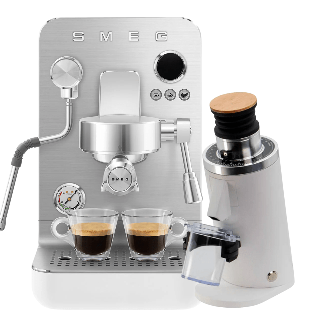 Smeg Minipro EMC02 & Turin DF54 Bundle - Prestige Coffee - Smeg - White