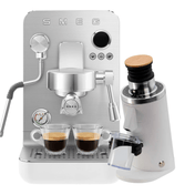Smeg Minipro EMC02 & Turin DF54 Bundle - Prestige Coffee - Smeg - White
