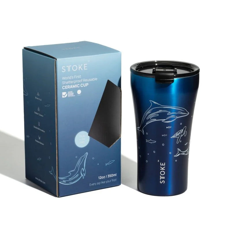 Sttoke 12oz Ocean Glow Reusable Coffee Cup