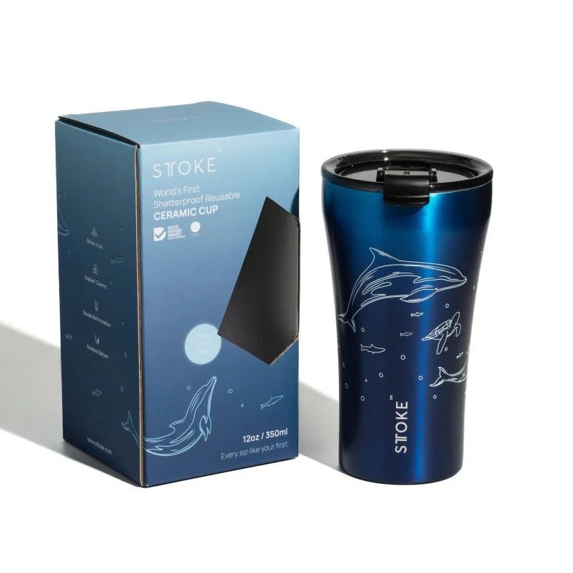 Sttoke 12oz Ocean Glow Reusable Coffee Cup - Prestige Coffee-Sttoke-Manta Ray