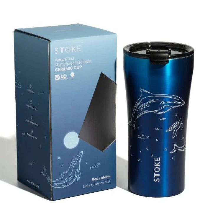 Sttoke 16oz Ocean Glow Reusable Coffee Cup