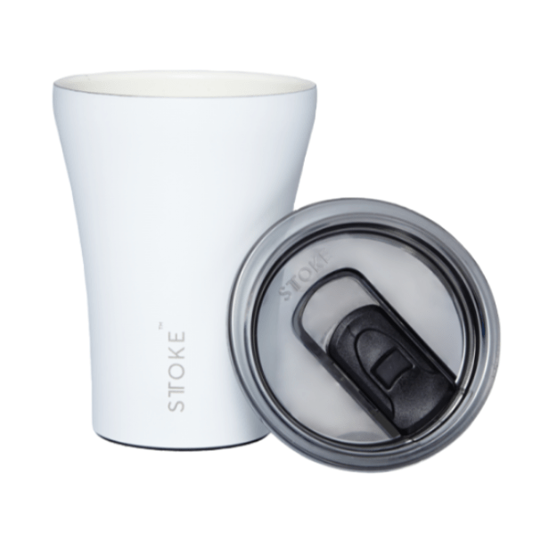 STTOKE Ceramic Reusable Cup 8oz - Prestige Coffee - Sttoke - White