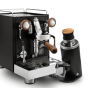 Wega W Mini espresso machine and Turin DF54 grinder bundle in black